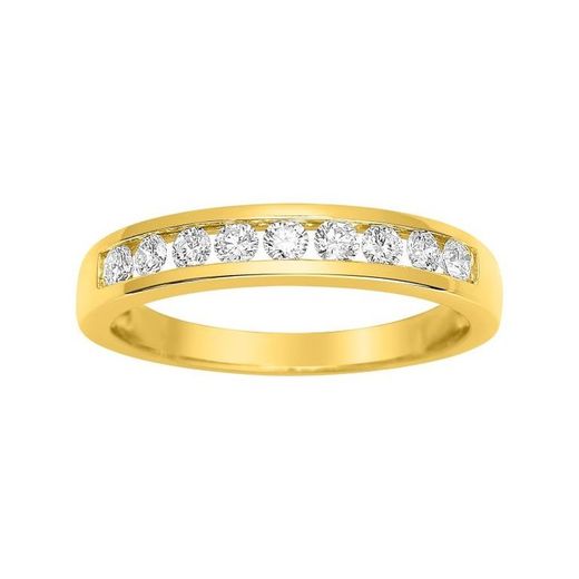 Bague en or 18 carats Argyor-MRM (18)1.218.20 Semi-Alliance 9 Diamants 0,35 ct