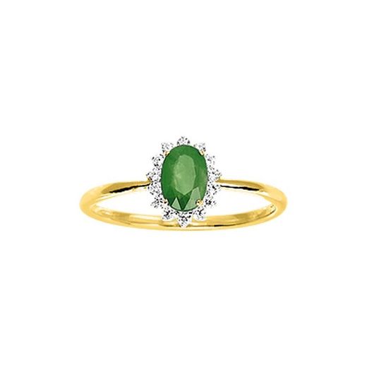 Anillo Oro Bicolor Blanco 18kts Argyor MRM (18)1.3099.E3 Piedra Esmeralda C. Circonitas