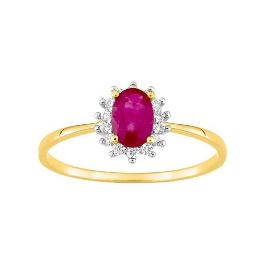 Anillo Oro Bicolor Blanco 18kts Argyor MRM (18)1.3099.R3 Piedra Rubí C. Circonitas