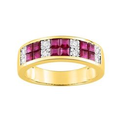 Anillo Oro 18kts Argyor MRM (18)NE066XRB4 Piedra Rubí C. Diamantes HG-P1 0,12ct