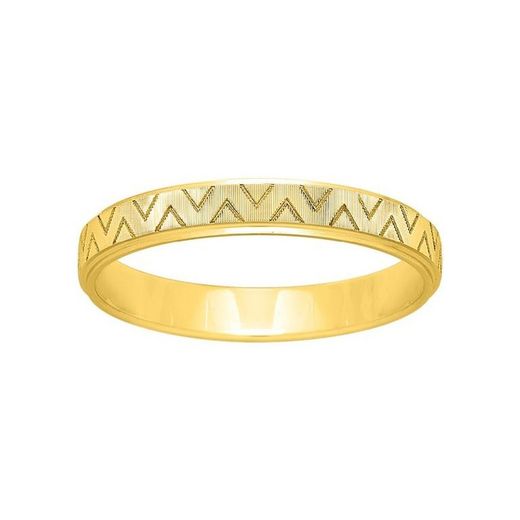 Anel de ouro 18k Argyor-MRM 3mm (18)264J30 Aliança de triângulos gravados a laser