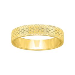 Anel de ouro 18k Argyor-MRM 4mm (18)288J40 Aliança de hexágonos gravada a laser