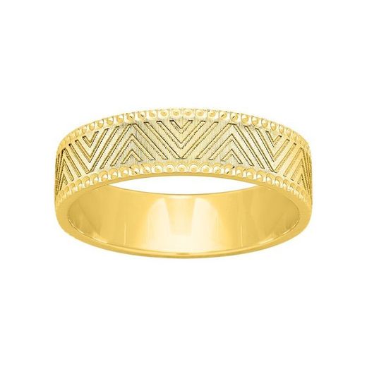 Anel de ouro 18k Argyor-MRM 5mm (18)273J50 Aliança de triângulos gravados a laser