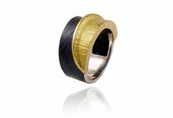 Anillo Oro 18kts Arior Doble Fulla Negro 3680754XU