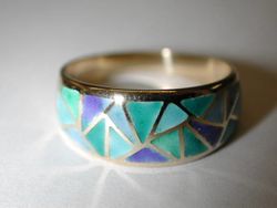 Anillo Oro 18kts Arior Mosaico Azul-Verde 3680149EPU