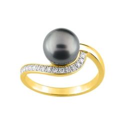 Anillo Oro 18kts Christian Bernard  (18)1.1296.Q3 Diamantes Con Perla Tahití Central