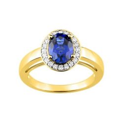 Anillo Oro 18kts Christian Bernard  (18)1.6017.S3 Diamantes Con Zafiro Central