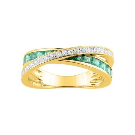 Anillo Oro 18kts Christian Bernard  (18)1.6019.E3 Diamantes Con Esmeraldas