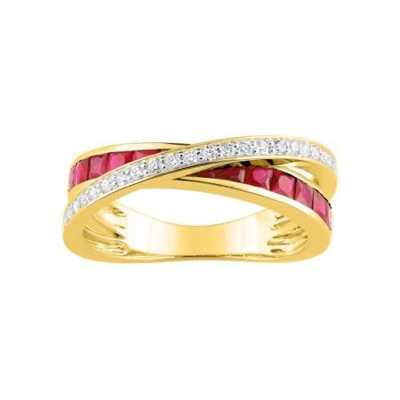 Anillo Oro 18kts Christian Bernard  (18)1.6019.R3 Diamantes Con Rubíes