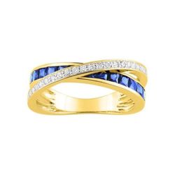 Anillo Oro 18kts Christian Bernard  (18)1.6019.S3 Diamantes Con Zafiros