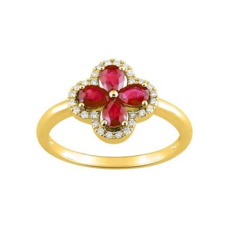 Anillo Oro 18kts Christian Bernard  (18)1.6029.R0 Diamantes Con Rubíes