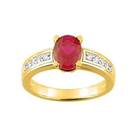 Anillo Oro 18kts Christian Bernard  (18)1.6054.R3 Diamantes Con Rubí Central