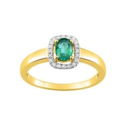 Anillo Oro 18kts Christian Bernard  (18)1.6096.E3 Diamantes Con Esmeralda Central