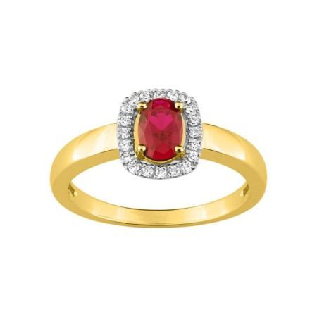 Anillo Oro 18kts Christian Bernard  (18)1.6096.R3 Diamantes Con Rubí Central