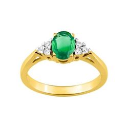 Anillo Oro 18kts Christian Bernard  (18)1.6101.E3 Diamantes Con Esmeralda Central