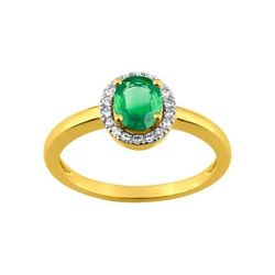 Anillo Oro 18kts Christian Bernard  (18)1.6110.E3 Diamantes Con Esmeralda Central