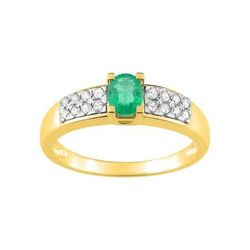 Anillo Oro 18kts Christian Bernard  (18)1.6112.E3 Diamantes Con Esmeralda Central