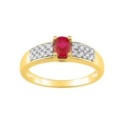 Anillo Oro 18kts Christian Bernard  (18)1.6112.R3 Diamantes Con Rubí Central