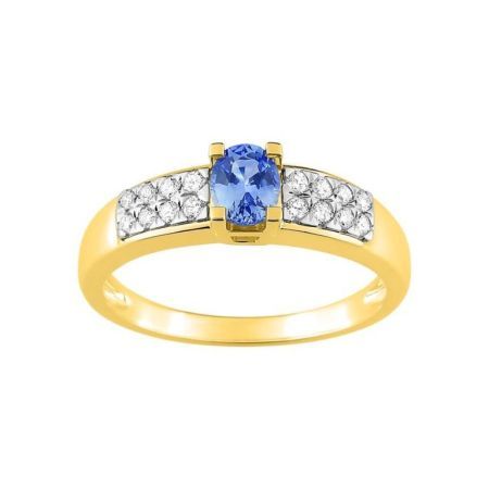 Christian Bernard 18kt Gold Ring (18)1.6112.S3 Diamonds With Central Sapphire