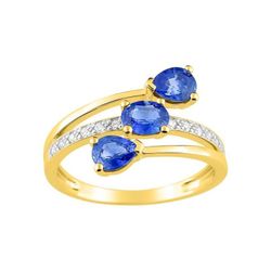 Anillo Oro 18kts Christian Bernard (18)1.6124.S3 Diamantes 0,10ct Con Zafiros