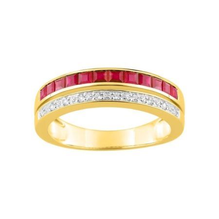 Anillo Oro 18kts Christian Bernard  (18)1.6142.R3 Diamantes Con Rubíes