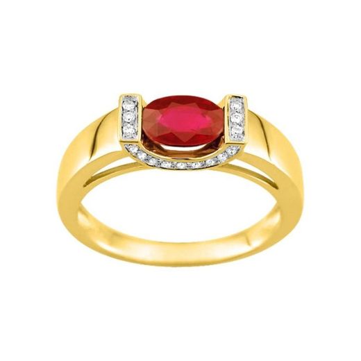 Anillo Oro 18kts Christian Bernard (18)7VP070BRB Diamantes 0,10ct Con Rubí