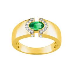 Anillo Oro 18kts Christian Bernard  (18)7VP071BEB Diamantes Con Esmeralda Central