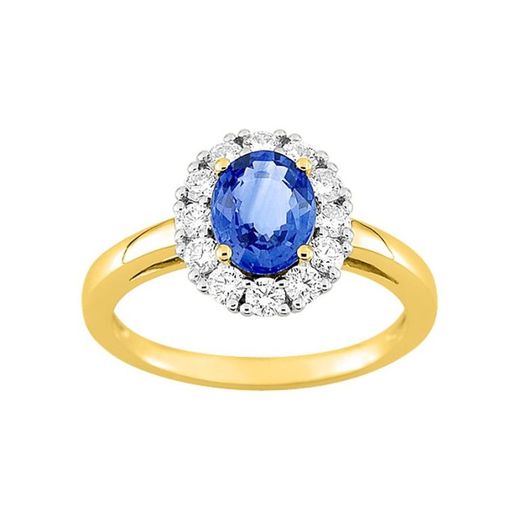 Christian Bernard 18kt Gold Ring (18)7VQ081BSB Diamonds 0.48ct With Central Sapphire