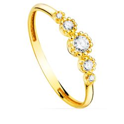 Anillo Oro 18kts Circonitas 19544 4mm