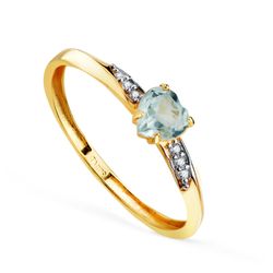 Anillo Oro 18kts Corazón Topacio Azul 19735-OATA