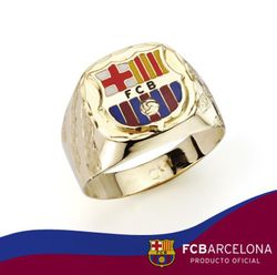 Anello in oro 18k FC Barcelona smaltato ovale 10-052