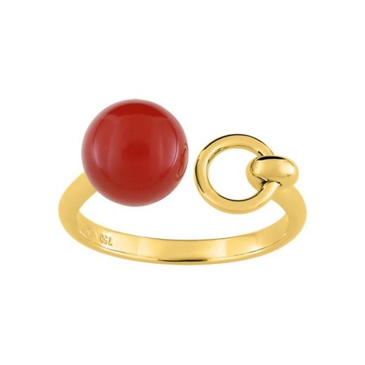 Bague Joelli en or 18 carats (18) J10008.I0 Minéral cornaline rouge