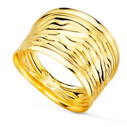 Anillo Oro 18kts Trazada C. Ondas En Brillo 19718 13mm