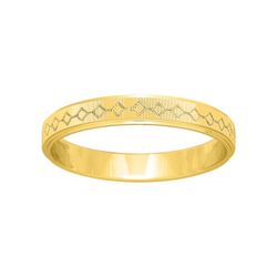 Bague en or 9 carats Argyor-MRM 3 mm (9)9K291J30 Losanges gravés au laser