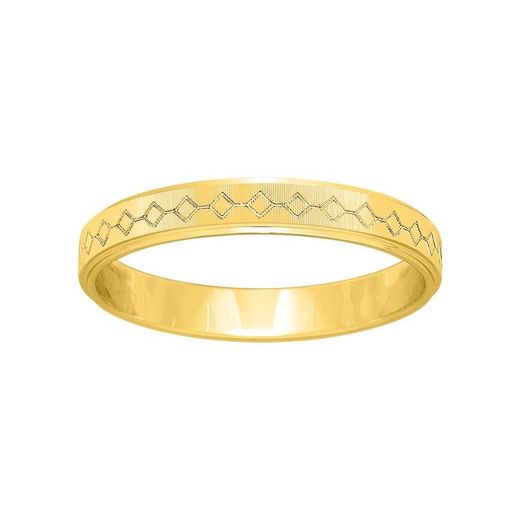 Bague en or 9 carats Argyor-MRM 3 mm (9)9K291J30 Losanges gravés au laser