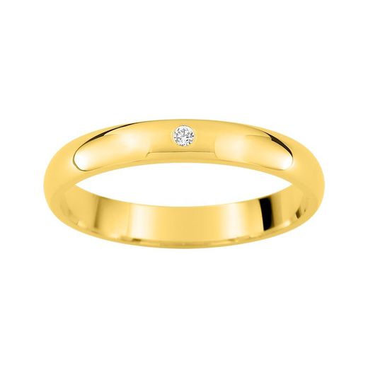 Bague en or 9 carats Argyor-MRM 3 mm (9)AR9731J30 Alliance diamant 0,015 ct