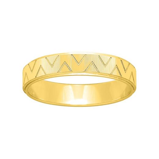 Anillo Oro 9kts Argyor-MRM 4mm (9)9K264J40 Triangulo Grabado Láser