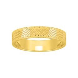 Anillo Oro 9kts Argyor-MRM 4mm (9)9K273J40 Dibujo Grabado Láser Con Biseles