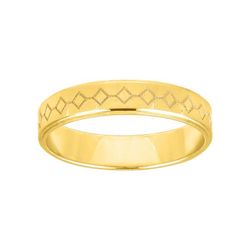 Anillo Oro 9kts Argyor-MRM 4mm (9)9K291J40 Rombos Grabado Láser
