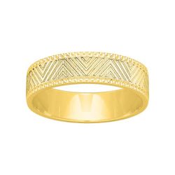 Anillo Oro 9kts Argyor-MRM 5mm (9)9K273J50 Dibujo Grabado Láser Con Biseles