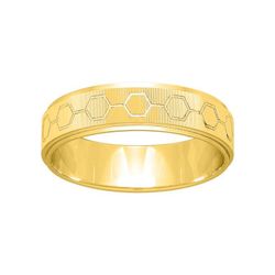 Anillo Oro 9kts Argyor-MRM 5mm (9)9K292J50 Hexágonos Grabado Láser