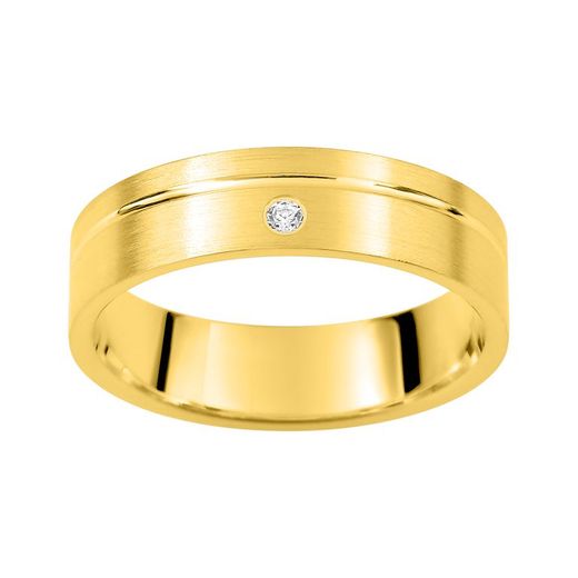 Anel de ouro 9kt Argyor-MRM 5mm (9)AR9909J50 Aliança de diamantes 0,01ct