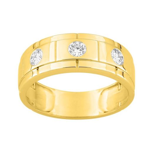 9kts Gold Ring Argyor-MRM (9)9KLGD046Y 3 Diamonds F-VS SYNT 0.45CT