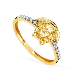 Anillo Oro Bicolor 18kts Medusa Circonitas 19702 10mm