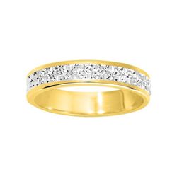 Anillo Oro Bicolor Blanco 18kts Argyor-MRM 4mm (18)158B40 Alianza Diamantada