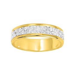 Anillo Oro Bicolor Blanco 18kts Argyor-MRM 5mm (18)158B50 Alianza Diamantada