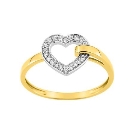 Anillo Oro Bicolor Blanco 18kts Argyor MRM (18)08SA801BZ Corazón C. Circonitas