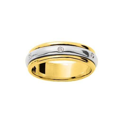 18kt White Two-Tone Gold Ring Argyor-MRM (18)20960D 0.12ct Diamond Wedding Band