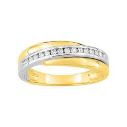 Anillo Oro Bicolor Blanco 18kts Argyor-MRM (18)35201BO Alianza Diamantes 0,16ct