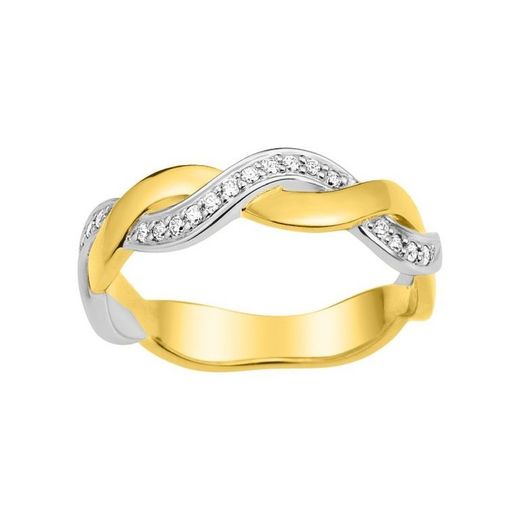 Anell Or Bicolor Blanc 18kts Argyor-MRM (18)3F017XB5 Aliança Enllaçada Diamants 0,12ct